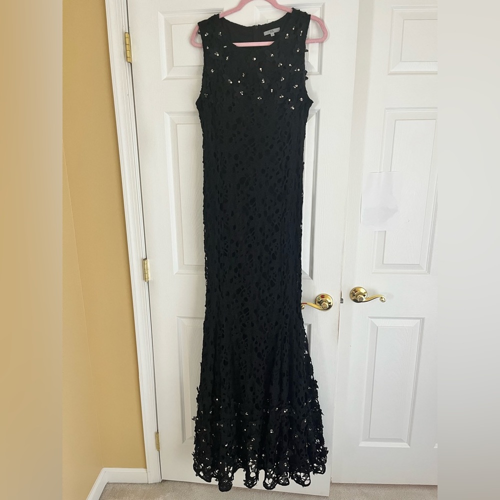 Zac Posen Black Lace Maxi Dress